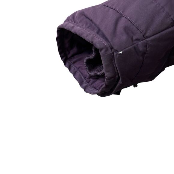 VTG Eddie Bauer Goose Down Fur Collar Women's Trench Coat Parka Size XL Purple‎ - Picture 13 of 14